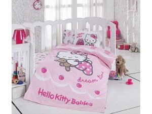 Lenjerie de pat Bebe Hello Kitty Ribbon